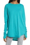 Free People We The Free Arden Extra Long Cotton Top In Holly Leaf