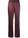 Rag & Bone Elias Satin-finish Track Pants In Wine