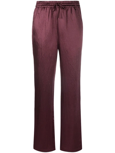 Rag & Bone Elias Satin-finish Track Pants In Wine