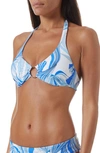 Melissa Odabash Janeiro Printed Halter Bikini Top In Twirl