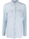 Equipment Fitted-wasit Long-sleeve Shirt In Blue Glow