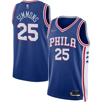 Nike Philadelphia 76ers Diamond Icon Edition  Dri-fit Nba Swingman Jersey In Blue