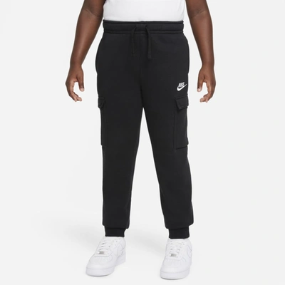 Nike Sportswear Club Big Kids' (boys') Cargo Pants (extended Size) In Black/black