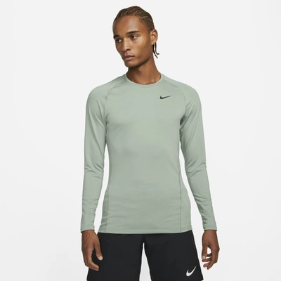 Nike Pro Warm Men's Long-sleeve Top In Jade Smoke,black | ModeSens