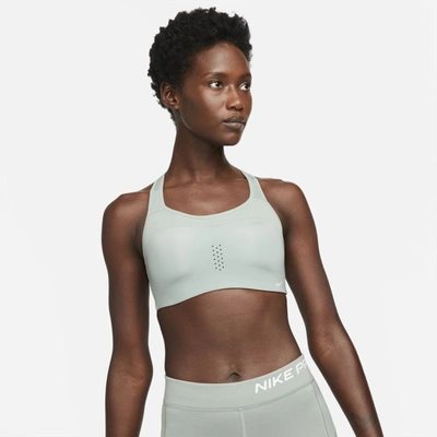 Nike Alpha Women's High-support Padded Keyhole Sports Bra In Jade  Smoke,grey Haze,grey Haze