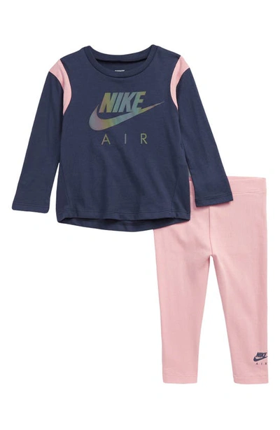 Nike Air Baby T-shirt And Leggings Set In Iced Pink