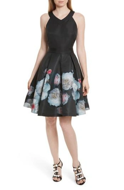 Ted Baker Jelina Chelsea Floral Fit & Flare Dress In Black
