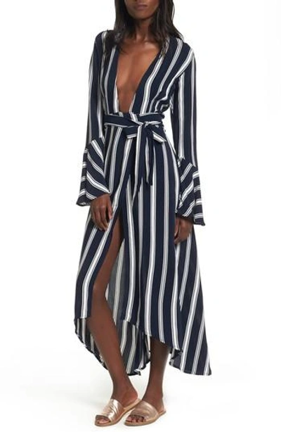 Faithfull The Brand Carioca Wrap Maxi Dress In St Vincent Stripe Print