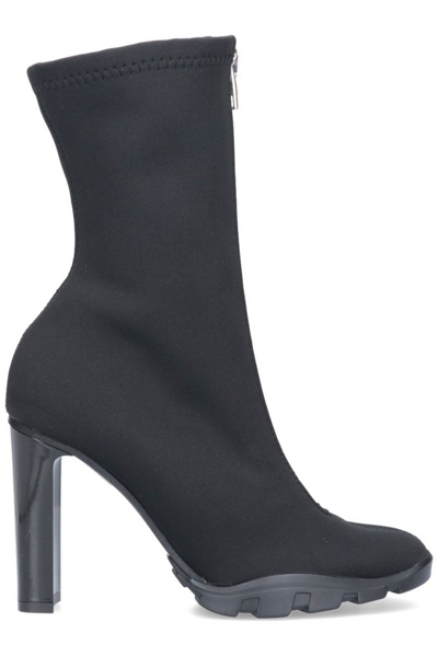 Alexander Mcqueen Scuba Zip-up Boots In Black