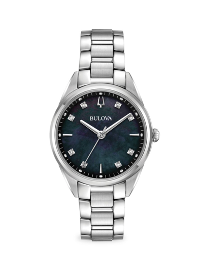 Bulova Women's 32.5mm Stainless Steel & Diamond Bracelet Watch In Neutral