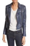 Iro 'ashville' Leather Jacket In Navy