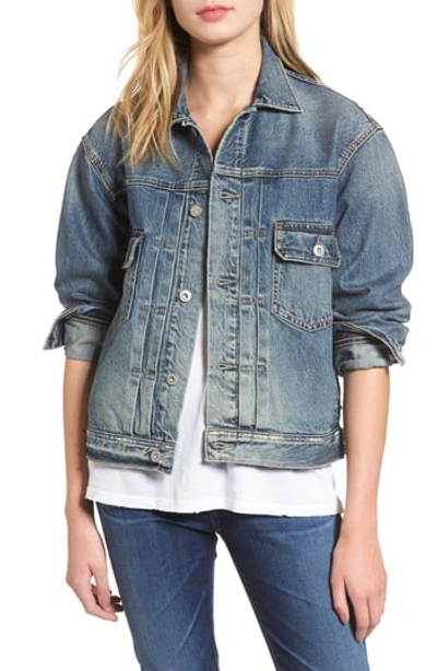 Ag Cassie Button-front Faded Denim Jacket In 14 Years Nostalgia