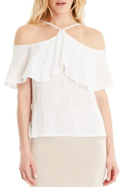 Michael Stars Cold Shoulder Top In White