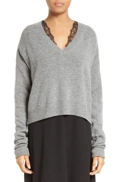 Mcq By Alexander Mcqueen Wool & Cashmere Cutout Sweater In Grey Melange