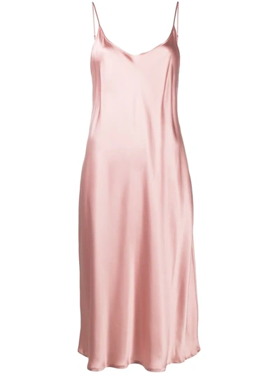 La Perla Powder Pink Silk Spaghetti Strap Dress