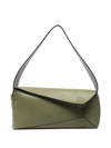 Loewe Puzzle Small Leather Hobo Bag In Green