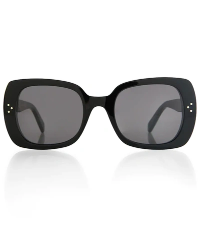 Celine Oversized Square Acetate Sunglasses In Black / Smoke