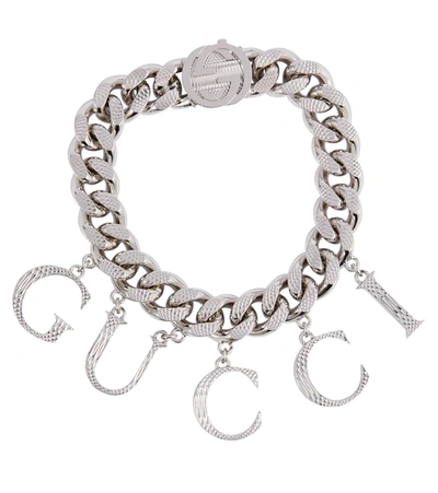 Gucci Silver Script Charm Bracelet