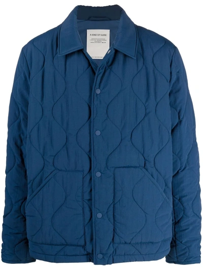 A Kind Of Guise Kari Quilted Recycled Shell Jacket In Blue