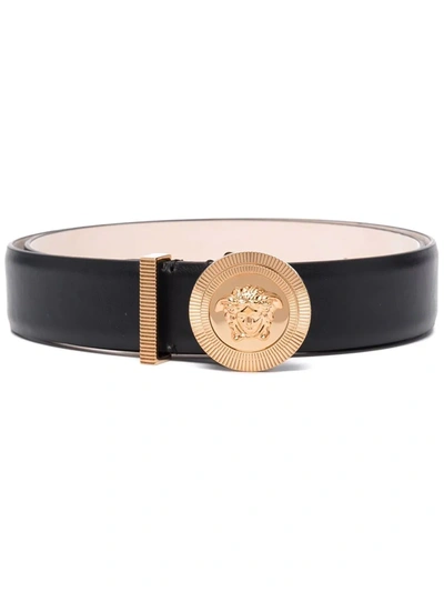 Versace La Medusa Logo-buckle Belt In Nero E Oro
