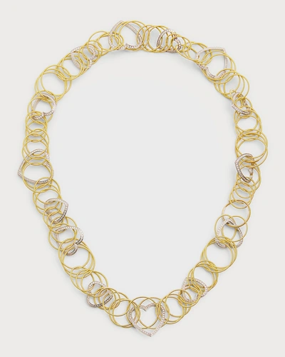 Buccellati 18k Yellow Gold Hawaii Short Necklace With White Gold Diamond Hearts