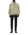 Helmut Lang Cotton Blend Fleece Patchwork Full Zip Jacket In Winter White