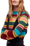 Free People Show Off Your Stripes Sweater In Green