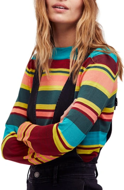 Free People Show Off Your Stripes Sweater In Green