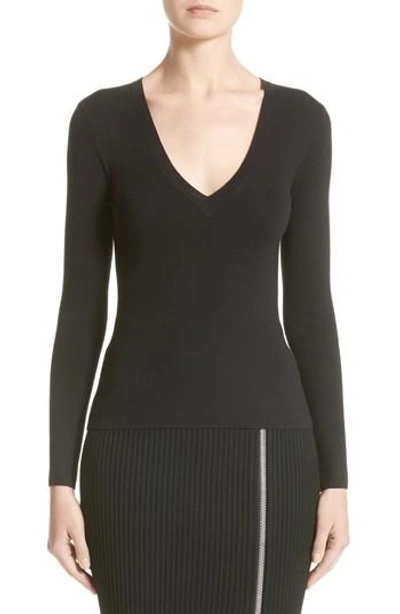 Michael Kors Cashmere V-neck Sweater In Black