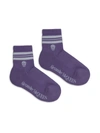 Alexander Mcqueen Skull Striped Crew Socks In Lilac