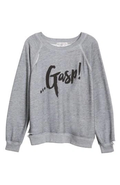 Wildfox Gasp Thrashed Sommers Sweatshirt In Heather Burnout