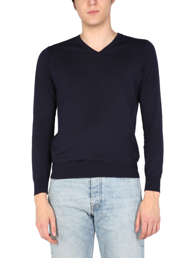 Ballantyne V-neck Sweater In Blue