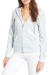 Juicy Couture Robertson Velour Hoodie In Crystal Clear