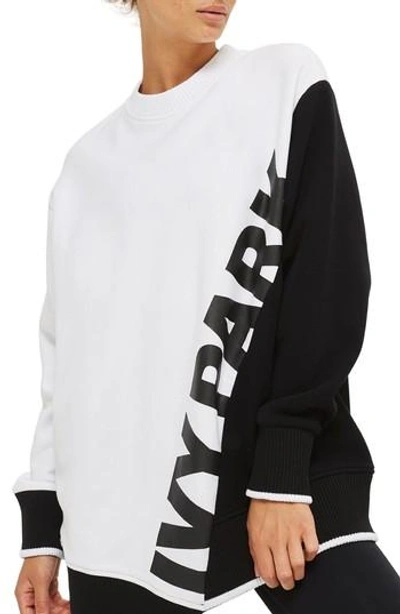 Ivy Park Asymmetrical Logo Sweatshirt In White ModeSens