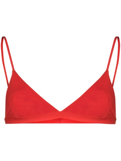Baserange Mississippi Triangle-cup Bra In Red