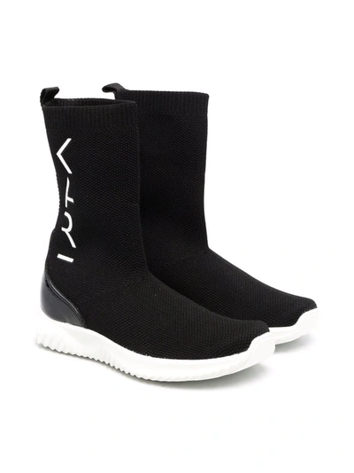 Karl Lagerfeld Teen Logo-print Sock Trainers In Black