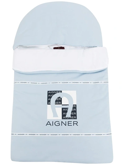 Aigner Logo-print Padded Cotton Nest In Blue