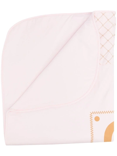 Aigner Logo-print Quilted Cotton Blanket In Pink