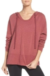 Alo Yoga Fluid Tunic Hoodie In Red Velvet Heather