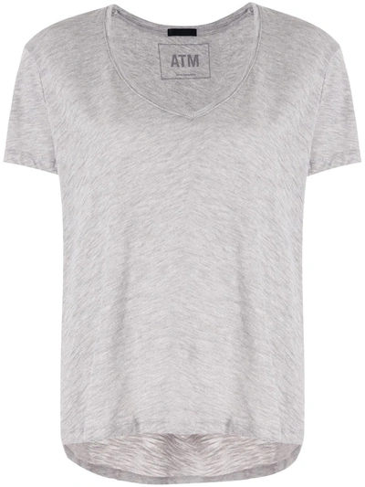 Atm Anthony Thomas Melillo Boyfriend Slub Supima Cotton-jersey T-shirt In Light Grey