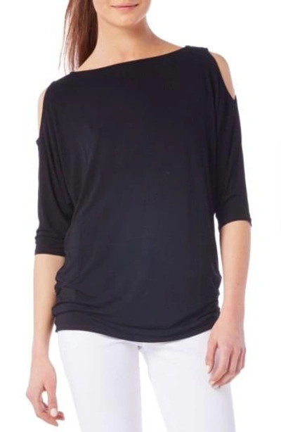 Michael Stars Cold Shoulder Tee In Black