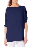 Michael Stars Cold Shoulder Tee In Nocturnal