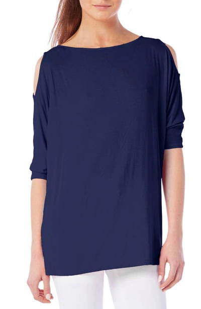 Michael Stars Cold Shoulder Tee In Nocturnal