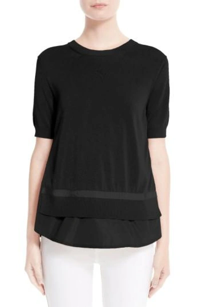 Moncler Tricot Knit Top In Black