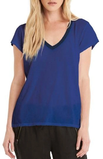 Michael Stars Contrast V-neck Tee In Bayside