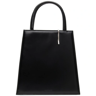 D'heygere Black Leather Clip Bag