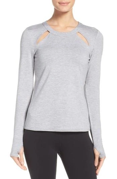 Alo Yoga Mantra Keyhole Top In Alloy Heather