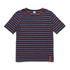 Kule The Modern Crewneck Boxy T-shirt In Navy/ Poppy/ Blue