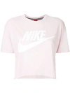 Nike Sportswear Essential Cropped Top In Barely Grape/white
