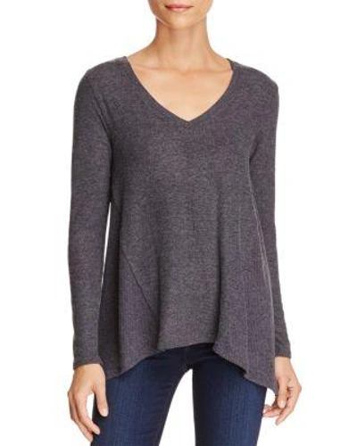 Michael Stars V-neck Swing Top In Charcoal